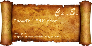 Csomó Sándor névjegykártya
